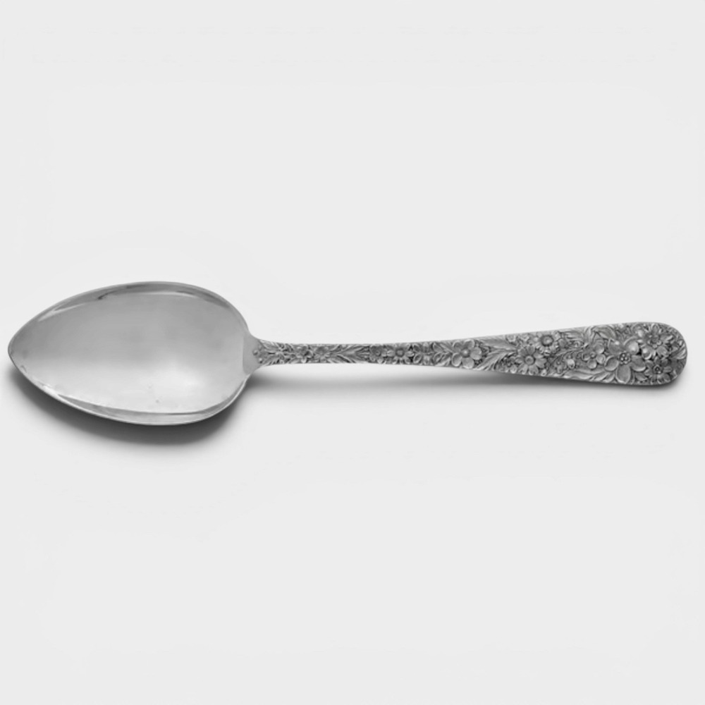 Kirk Repoussé Sterling Medium Serving Spoon 8⅜" S Kirk & Son - Picture 3 of 6